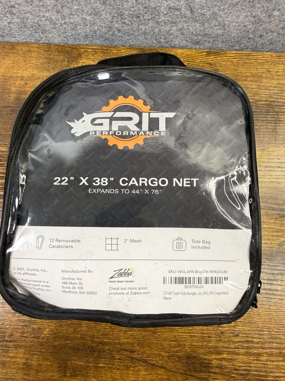 Grit Performance 22 x 38 Inch Super Duty Bungee Cargo Net with Tote Bag